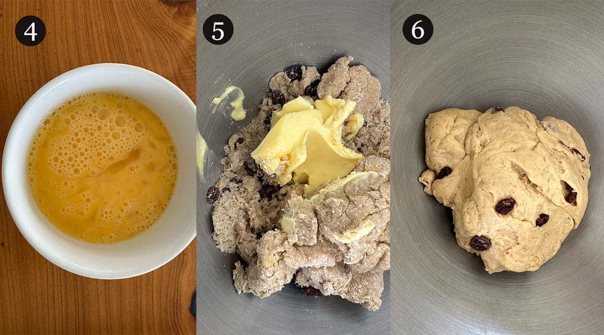 German Easter bread process overview, step 4-6.
