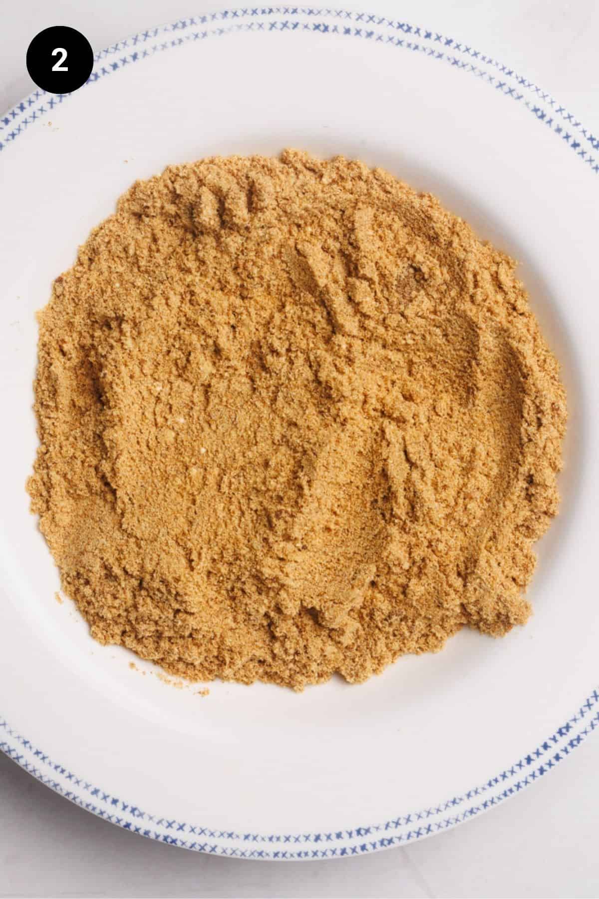 Toasted milk powder on a plate.