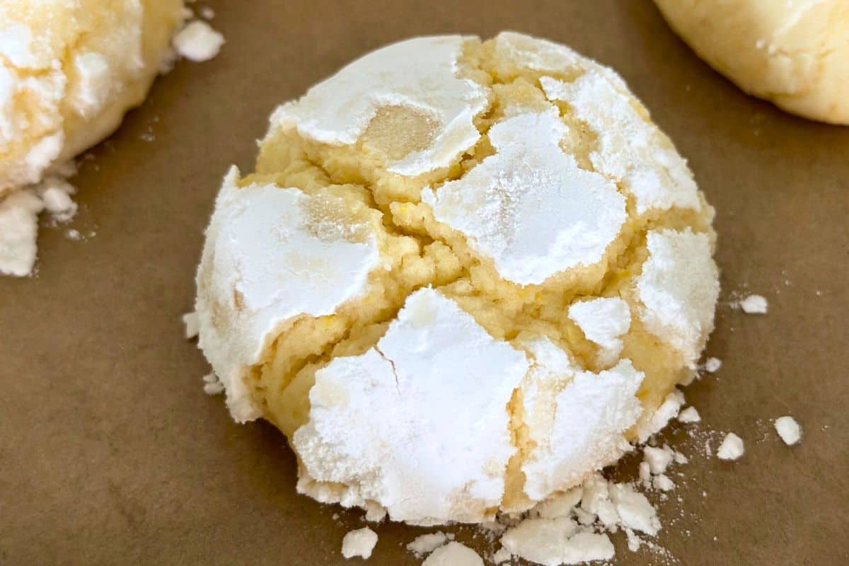 Close-up of a lemonade cookie.