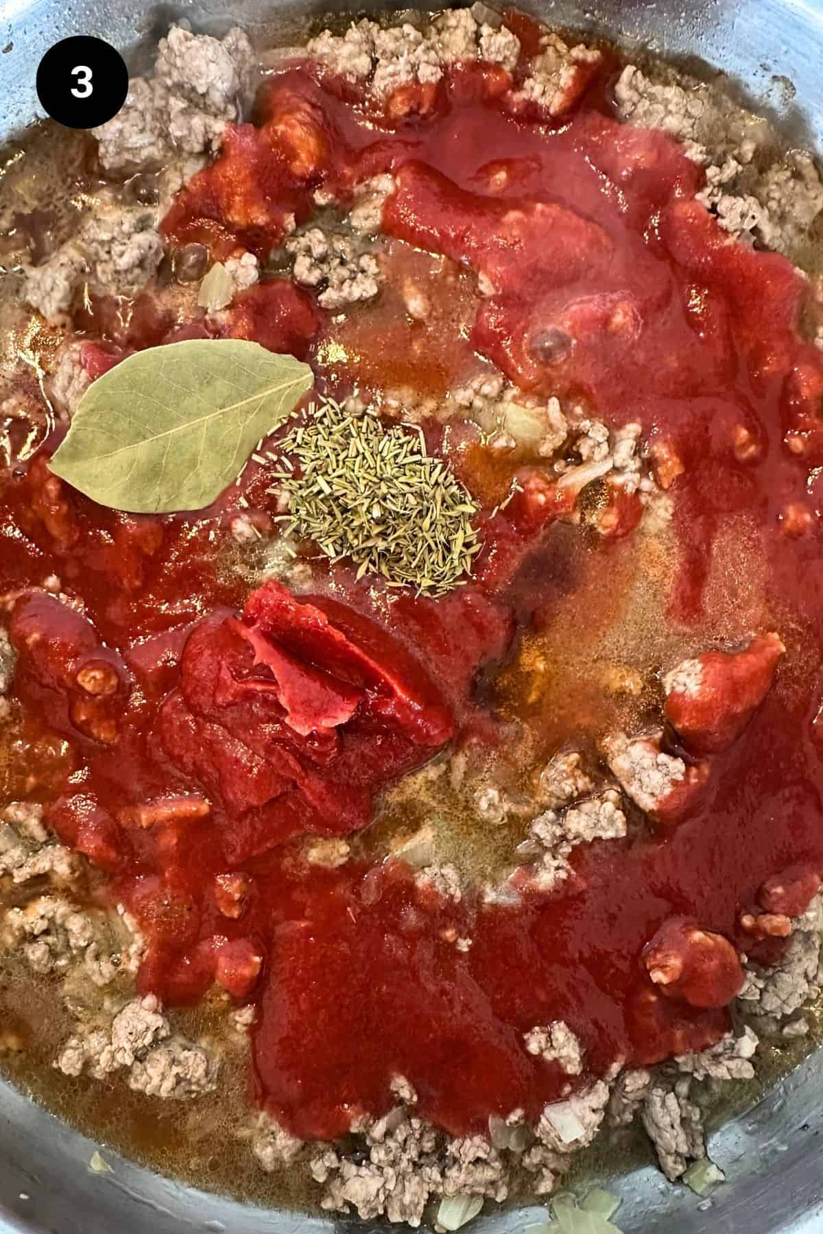 Flavorings added to bolognese sauce.