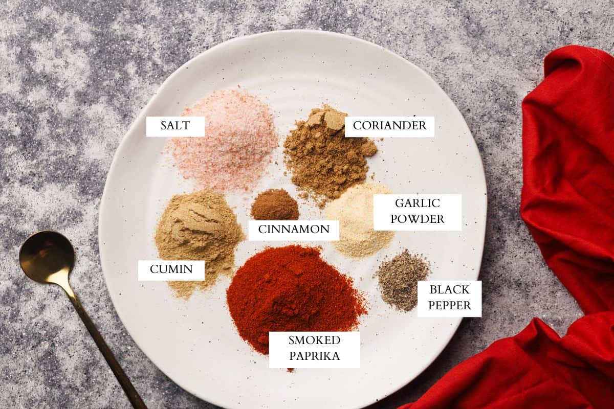 Ingredients for the dry rub.