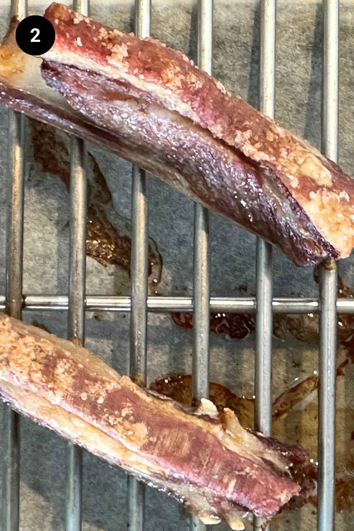 Ribs cooked in the oven.