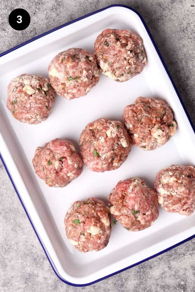 Lamb patties portioned out and shaped.